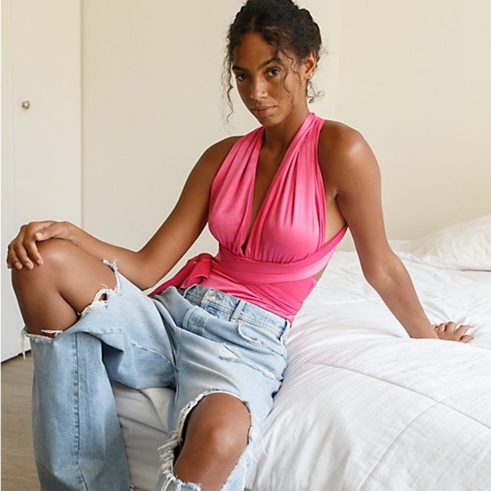 100 Ways Bodysuit in Daytime Fireworks Free People  — pink